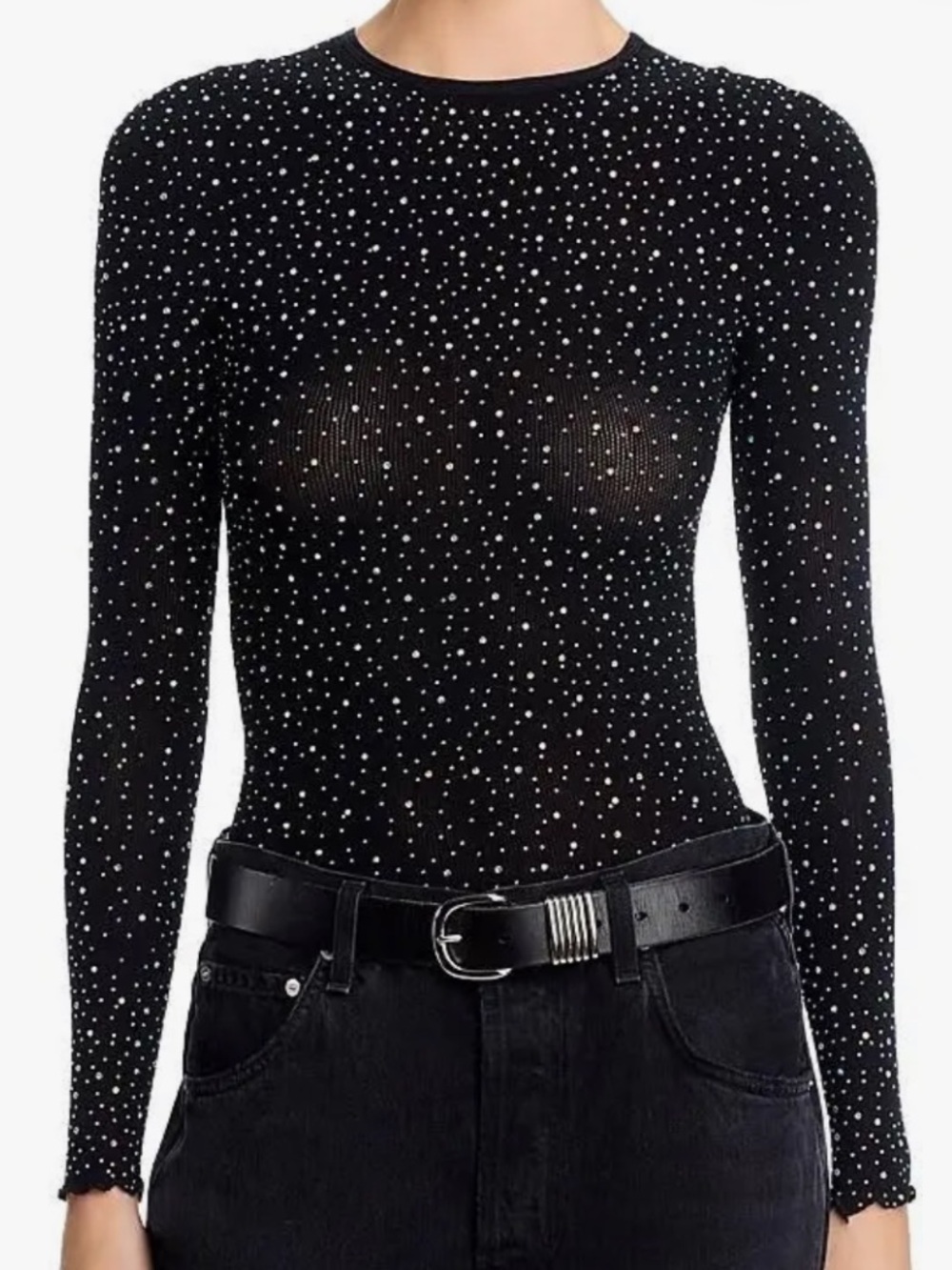 NWT FREE PEOPLE INTIMATELY Night Sky Crystal L/S Top SZ: M/L - Picture 5 of 8